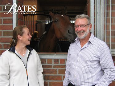 Bates Saddles has enjoyed career-long partnerships with many elite riders including German Dressage legend Isabell Werth, pictured with Ron Bates.