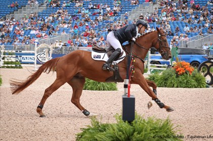 Andrew Hoy pushes across the finish line with Vassily de Lassos - © Michelle Terlato