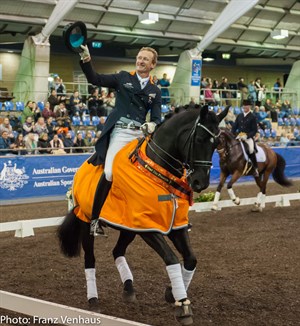 Brett Parbery and DP Weltmieser, winners of the Grand Prix Freestyle at the 2017 Sydney CDI - © Franz Venahus