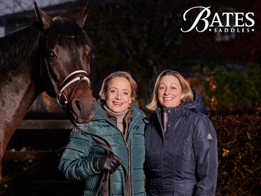 Dressage legend Isabell Werth, pictured with Emily Bates.