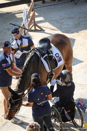 Emma Booth must have been hot and exhausted but still put Zidane's welfare first - © Michelle Terlato