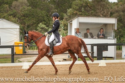Isabelle Luxmoore trots past the judges in her FEI Junior Team Test.