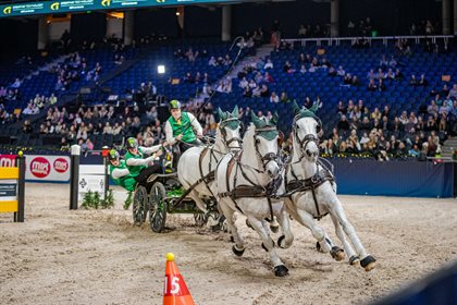 Boyd Exell and his team were third at the FEI Driving World Cup in Stockholm. Image: FEI/Kim C Lundin