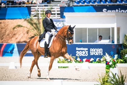 Boyd Martin riding Tsetserleg during the cross country at the Pan American Games © FEI/Shannon Brinkman