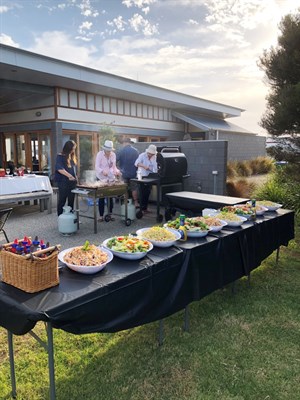 The sensational gourmet barbeque sponsored by long time supporter of the event, The Dancing Horse. © Jan Smith