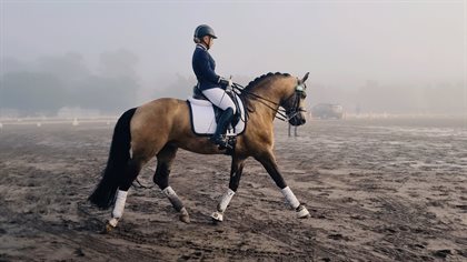 Victoria Davies riding Celere at the Tokyo selection trial. credit Equestrian Australia